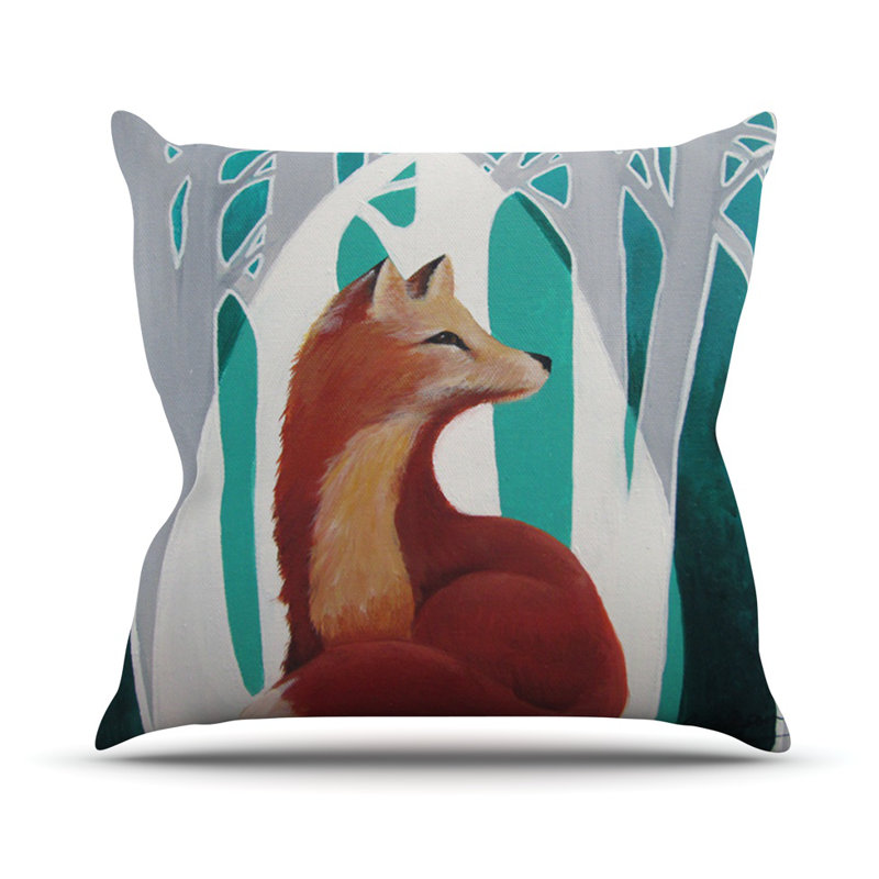 KESS InHouse Fox Forest Throw Pillow Wayfair